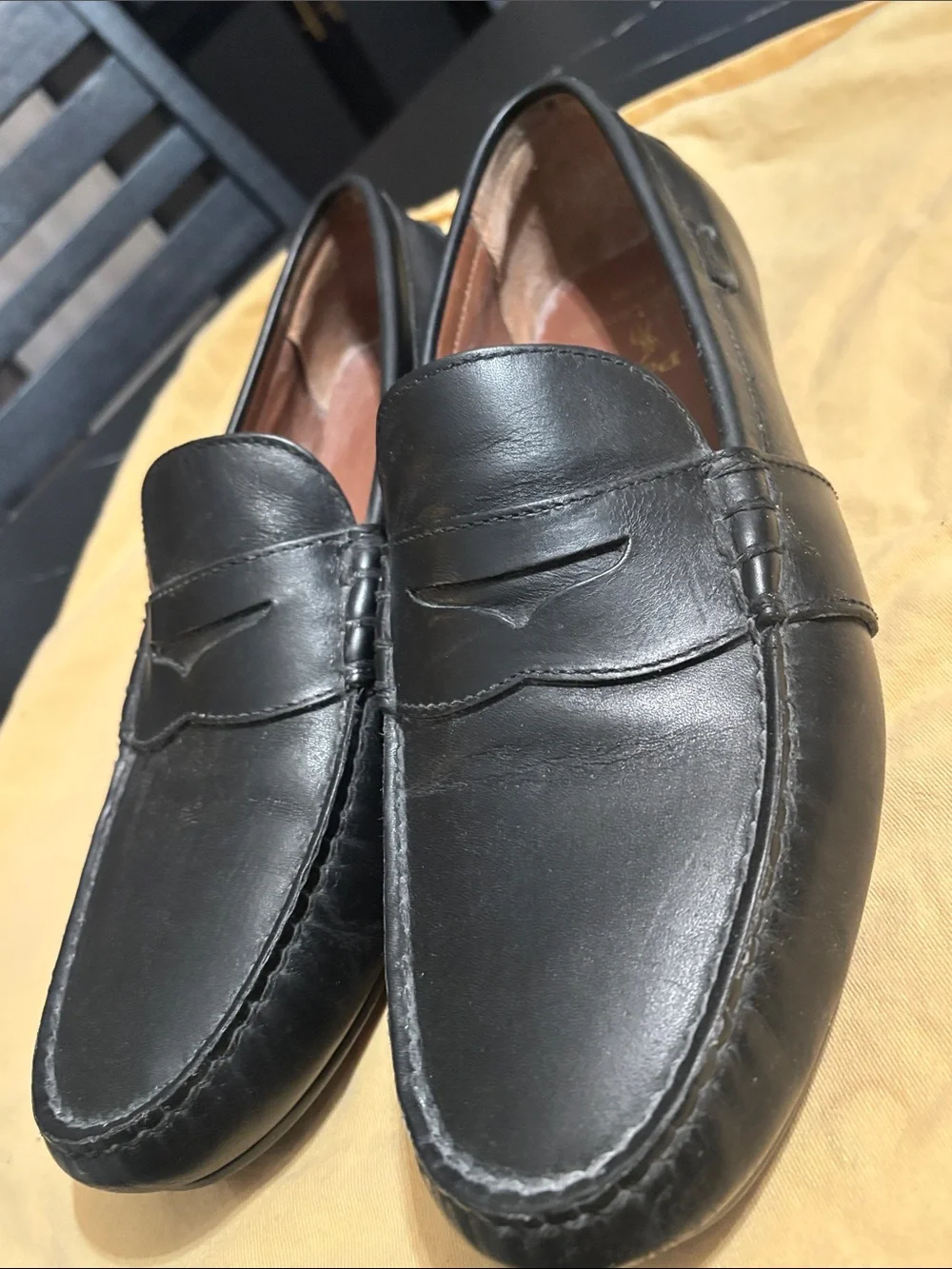 Polo by Ralph Lauren Black Leather Penny Loafers